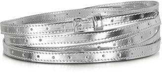 Maison Martin Margiela 7812 MM6 Maison Martin Margiela  Silver Metal Fabric Women's Thin Belt