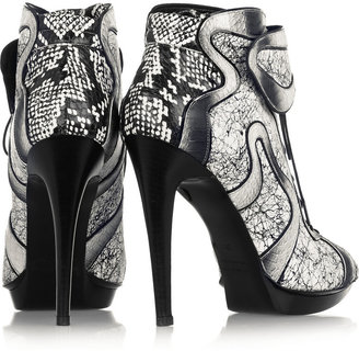 Pierre Hardy Dégradé elaphe and printed leather ankle boots
