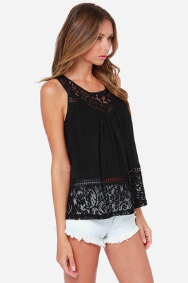 Ya Laced But Not Least Black Lace Top