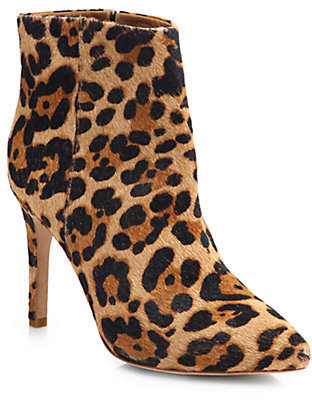 Joie Lina Leopard-Print Calf Hair Ankle Boots