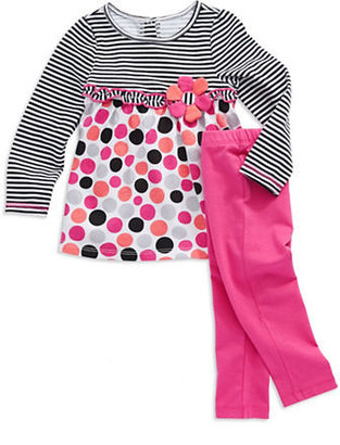 Kids Headquarters Baby Girls Two-Piece Contrast Patterned Set