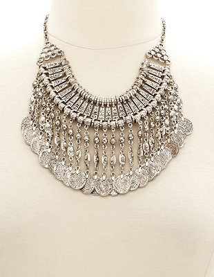 Charlotte Russe Dangling Coin Bib Necklace