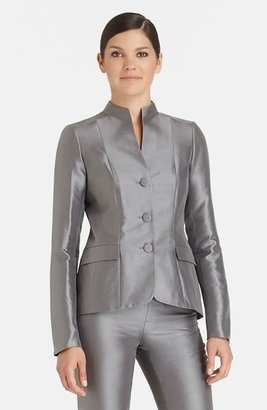 Lafayette 148 New York 'Andy' Shantung Stand Collar Jacket