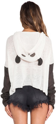 Wildfox Couture Panda Face Hooded Billy Cardigan