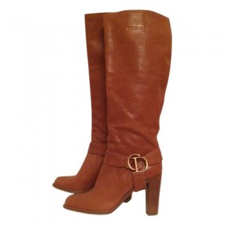 Christian Dior Orange Leather Boots