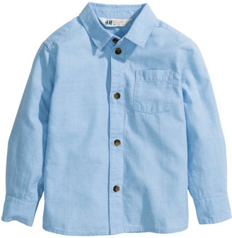 H&M Cotton Shirt - Blue - Kids