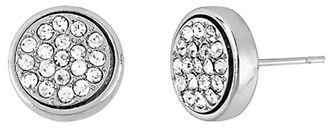Kenneth Cole NEW YORK Silver-Tone & Crystal Pavé Round Stud Earrings
