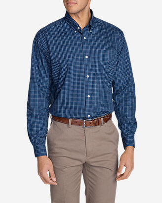 Eddie Bauer Men's Wrinkle-Free Relaxed Fit Pinpoint Oxford Shirt - Blues