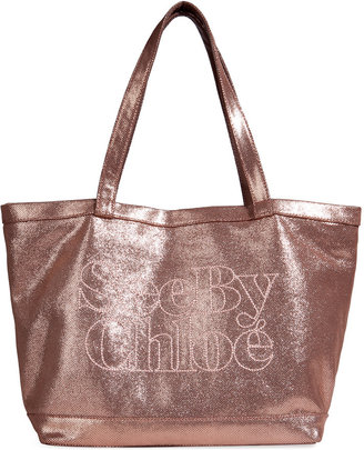 See by Chloe Leather Tote in Pink Champagne