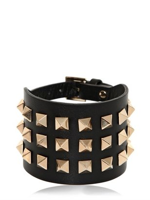 Valentino Large Rockstud Leather Bracelet