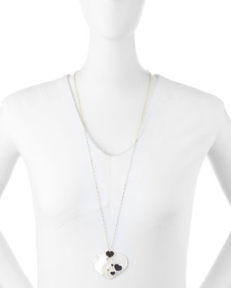 Mother of Pearl Nanis Mother-Of-Pearl & Onyx Heart Pendant Necklace