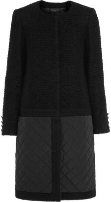 Giambattista Valli Wool-blend bouclé and quilted shell coat