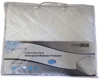 Homescapes Quilted Waterproof Mattress Protector Double Size - Luxury Deep Quilted & 30 cm Deep Fitting Mattress Protection