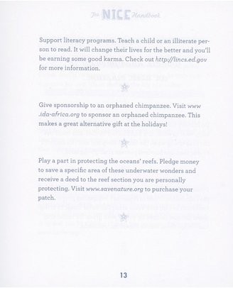 Urban Outfitters The Nice Handbook: Simple Instructions For Making A Big Difference By Ruth Peterson