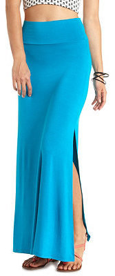 Charlotte Russe High-Waisted Double Slit Maxi Skirt