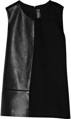 Reed Krakoff Leather and woven canvas top