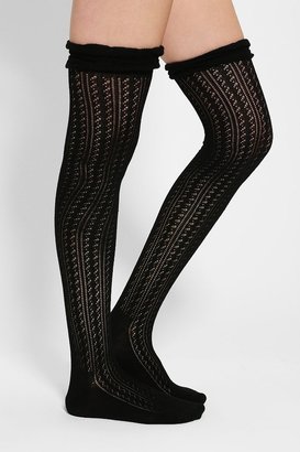 Urban Outfitters Ruffled Crochet Over-The-Knee Sock