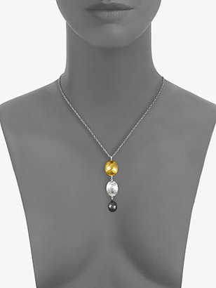 Gurhan 24K Yellow Gold & Two-Tone Sterling Silver Graduated Lentil Pendant Necklace