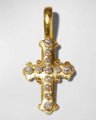 Elizabeth Locke 19k Gold Diamond Byzantine Cross Pendant