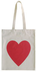 Anna Lou Alphabet Bags 'Heart' Tote Bag - White/Red