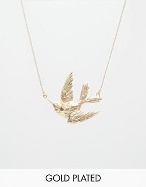 And Mary Gold Plated Hummingbird Necklace - Gold
