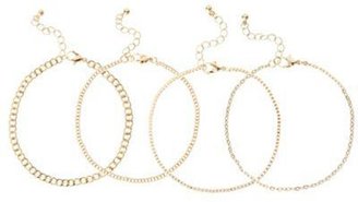 Call it SPRING Set of three gold chain anklets