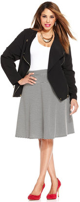 NY Collection Plus Size Striped Skater Skirt