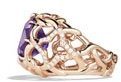 David Yurman Venetian Quatrefoil Ring with Amethyst and Diamonds in Rose Gold