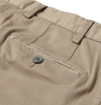Canali Brushed Cotton-Blend Trousers