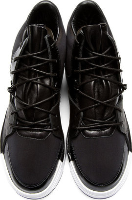 Y-3 Black Neoprene & Leather Riyal Sneakers