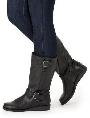 Next Leather Low Wedge Boots