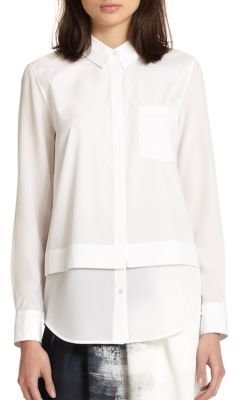 Vince Double-Tiered Cotton/Silk Shirt