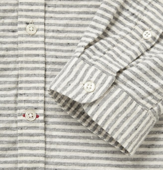 Oliver Spencer Brushed Slub-Cotton Penny Collar Shirt