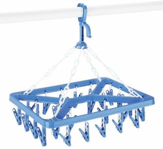 Whitmor Clip and Drip Hanger with 26 Clips Blue & White