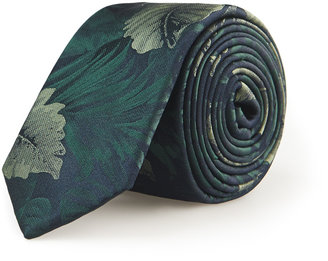 Ted Baker Green Floral Print Silk Tie