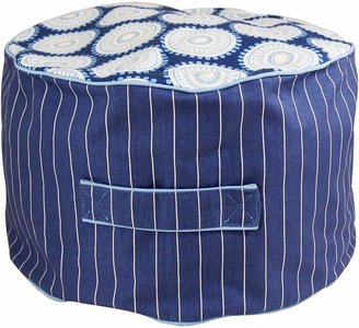 N. Lelbys Collections Freckles Stripes Kids Bean Ottoman Cover, Navy and White