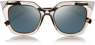 Fendi Embellished cat eye acetate mirrored sunglasses