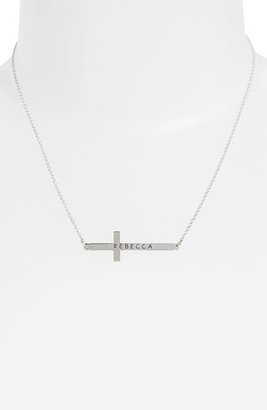 Argentovivo Personalized Sideway Cross Monogram Necklace (Nordstrom Exclusive)