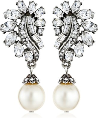 Ben Amun Jewelry Ben-Amun Jewelry Swarovski Crystal and Glass Pearl Post Earrings for Bridal Wedding Anniversary