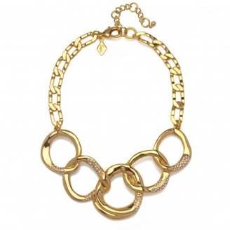 Sequin Interlocking Gold Chain Necklace