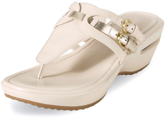 Cole Haan Melissa Buckled Thong Sandal, Ivory/Gold