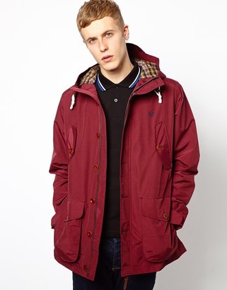 Fred Perry Parka with Hood - Red