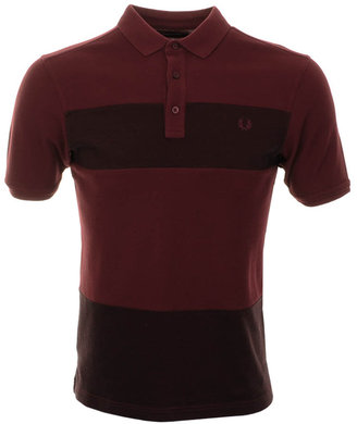 Fred Perry Stripe Pique Mix Polo T Shirt Red