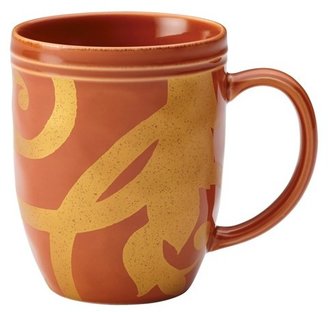 Rachael Ray Gold Scroll Mugs Set of 4 - Assorted Colors (12 oz.)