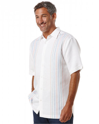 Cubavera Engineered Striped Linen-Blend Shirt