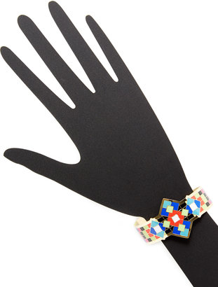 Noir Multi-Color Enamel Geometric Cuff bracelet