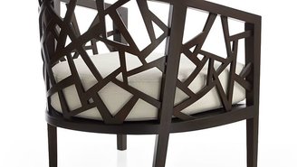 Crate & Barrel Ankara Truffle Frame Chair with Fabric Cushion