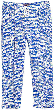 Violeta BY MANGO Printed Baggy Trousers, Bright Blue