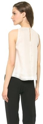 Lela Rose Embroidered Organza Shell Top