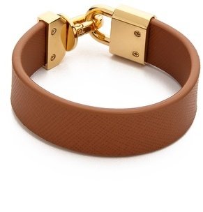 Tory Burch Lock Closure Leather Bracelet